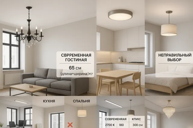 Как выбрать люстру для гостиной, кухни, спальни, зала и офиса